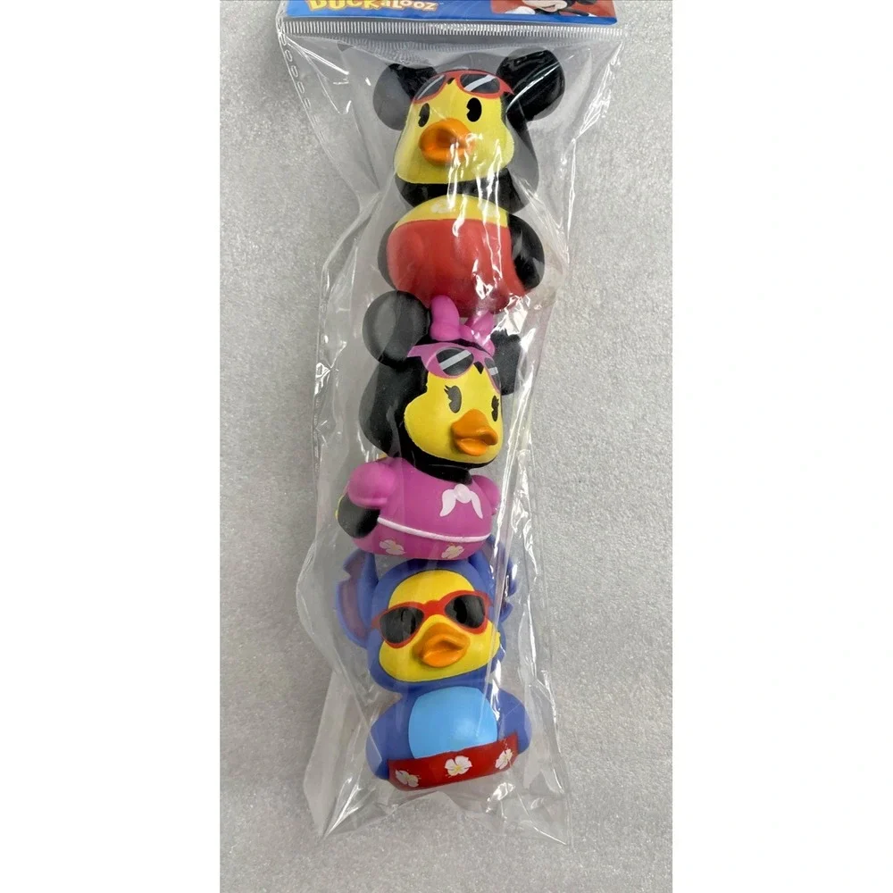 Disney Duckalooz Summer Ducks Set Of 3 Mickey Mouse Minnie Mouse Stitch NEW - Picture 12 of 15